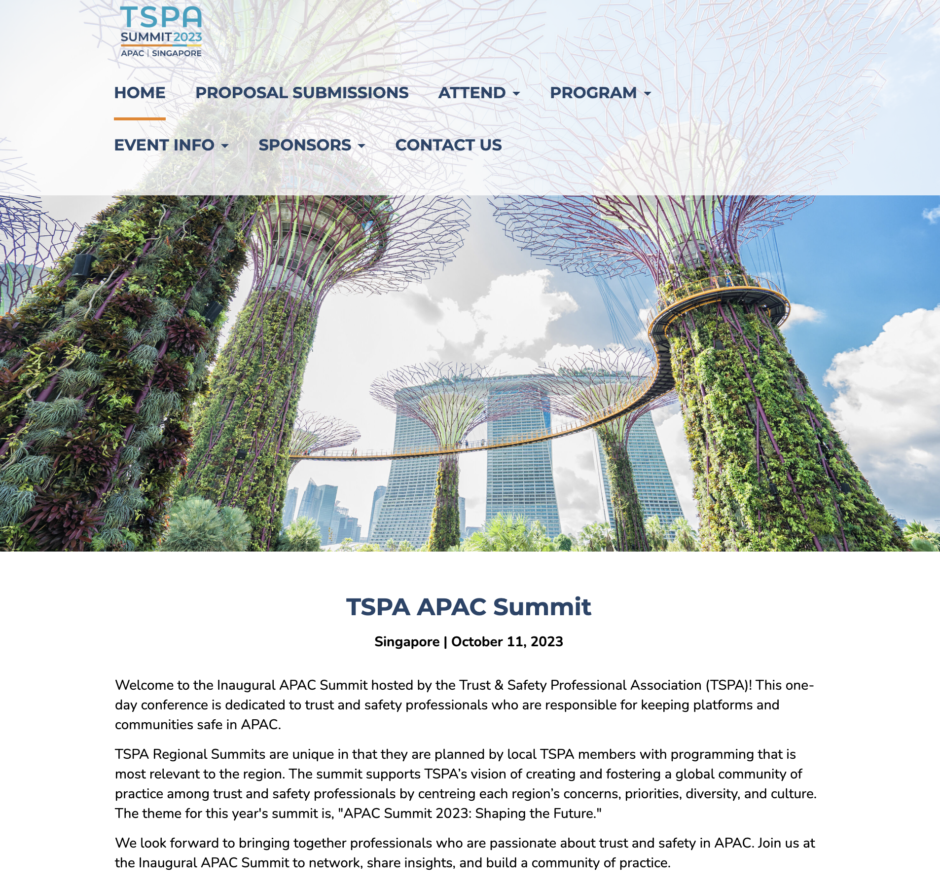 TSPA APAC Summit 2023 Website